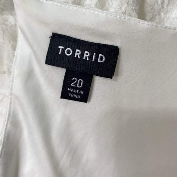 Torrid Women's Size 20 White Floral Keyhole Back Fit N Flare Dress Sleeveless - Picture 9 of 10